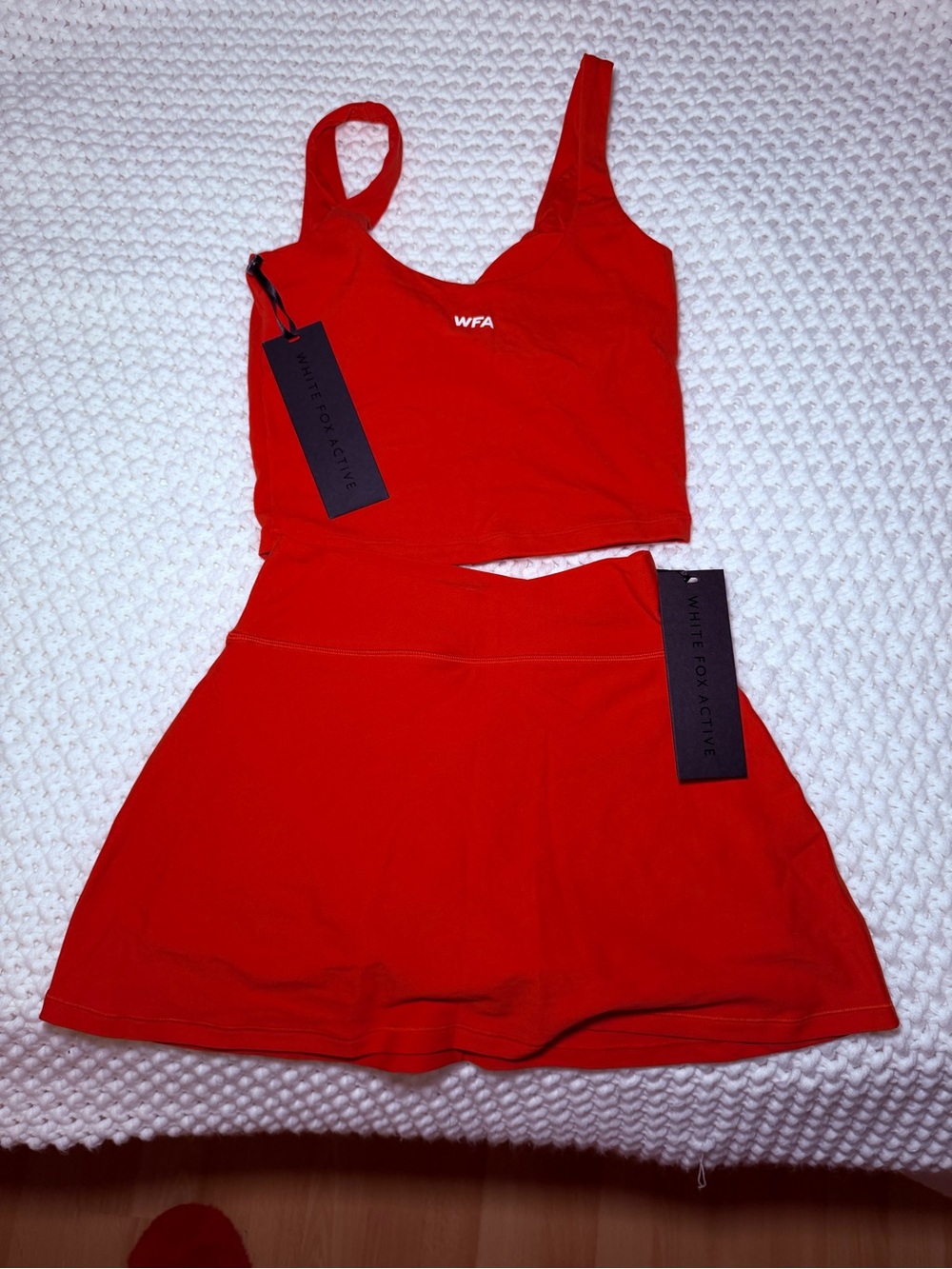 White Fox Boutique Red Skirt Set
